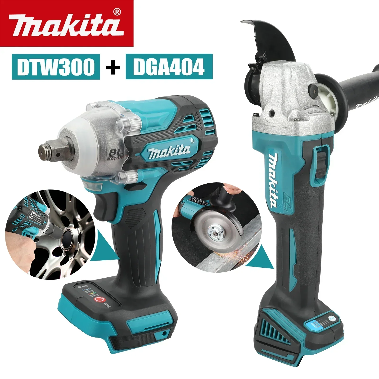 Power Tools Makita Set - Makita 18 V 2-in-1-Werkzeugsatz: DTW300 Schlagschrauber